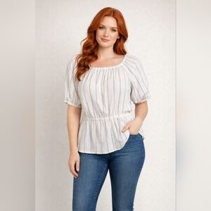 Nine West casual boho stripped fairycore shirt